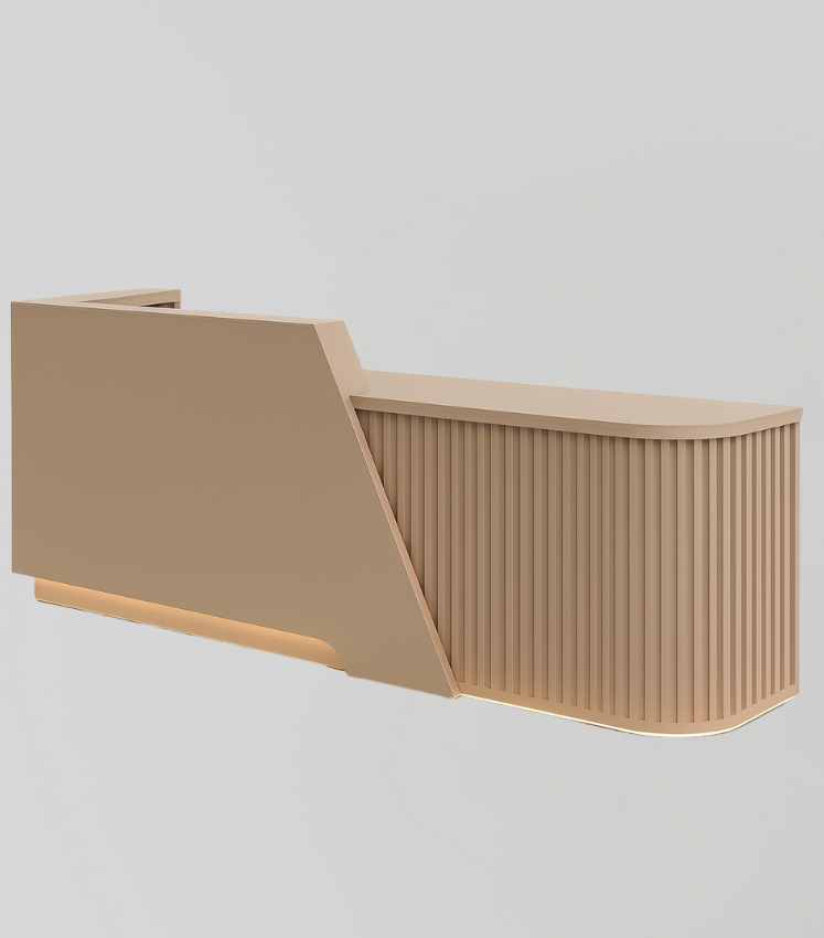 Reception Desk in Brown with LED Light