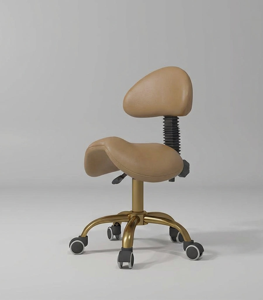 just a trim stool in soft brown and gold