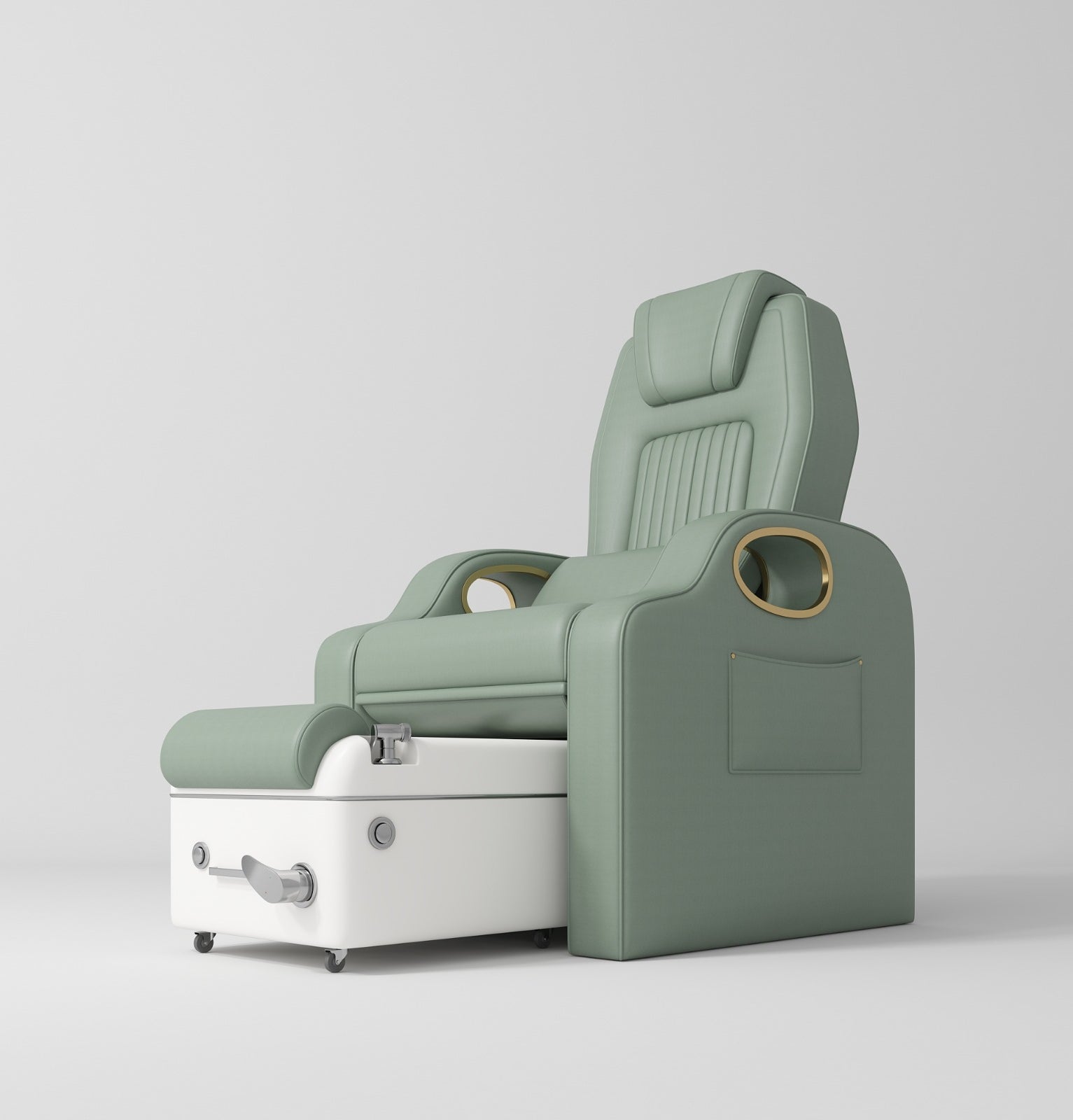 Sage Green Pedicure Chair with Gold