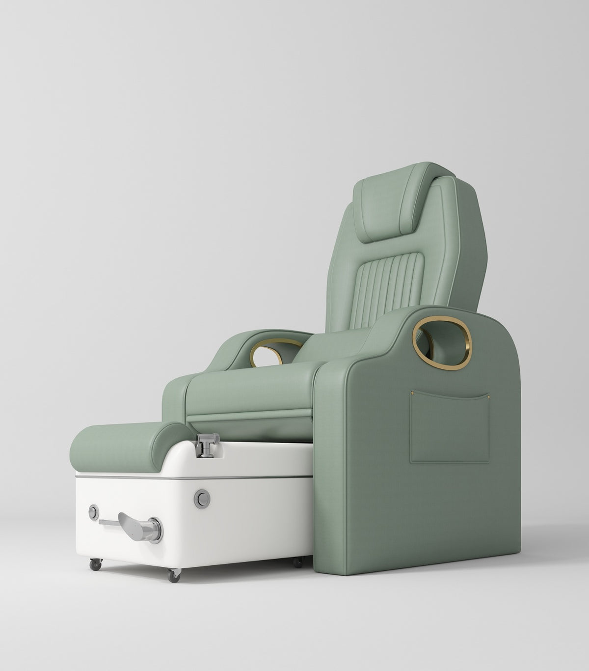 Sage Green Pedicure Chair with Gold