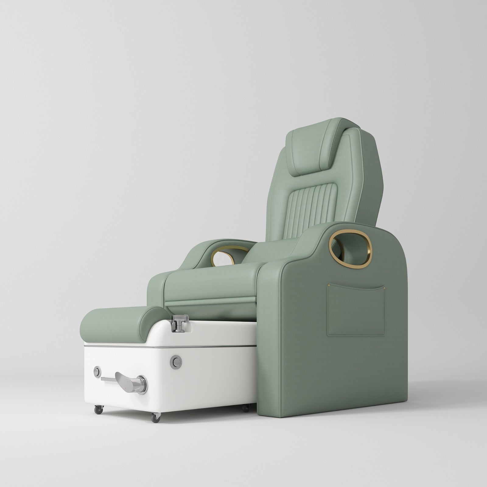 Sage Green Pedicure Chair with Gold