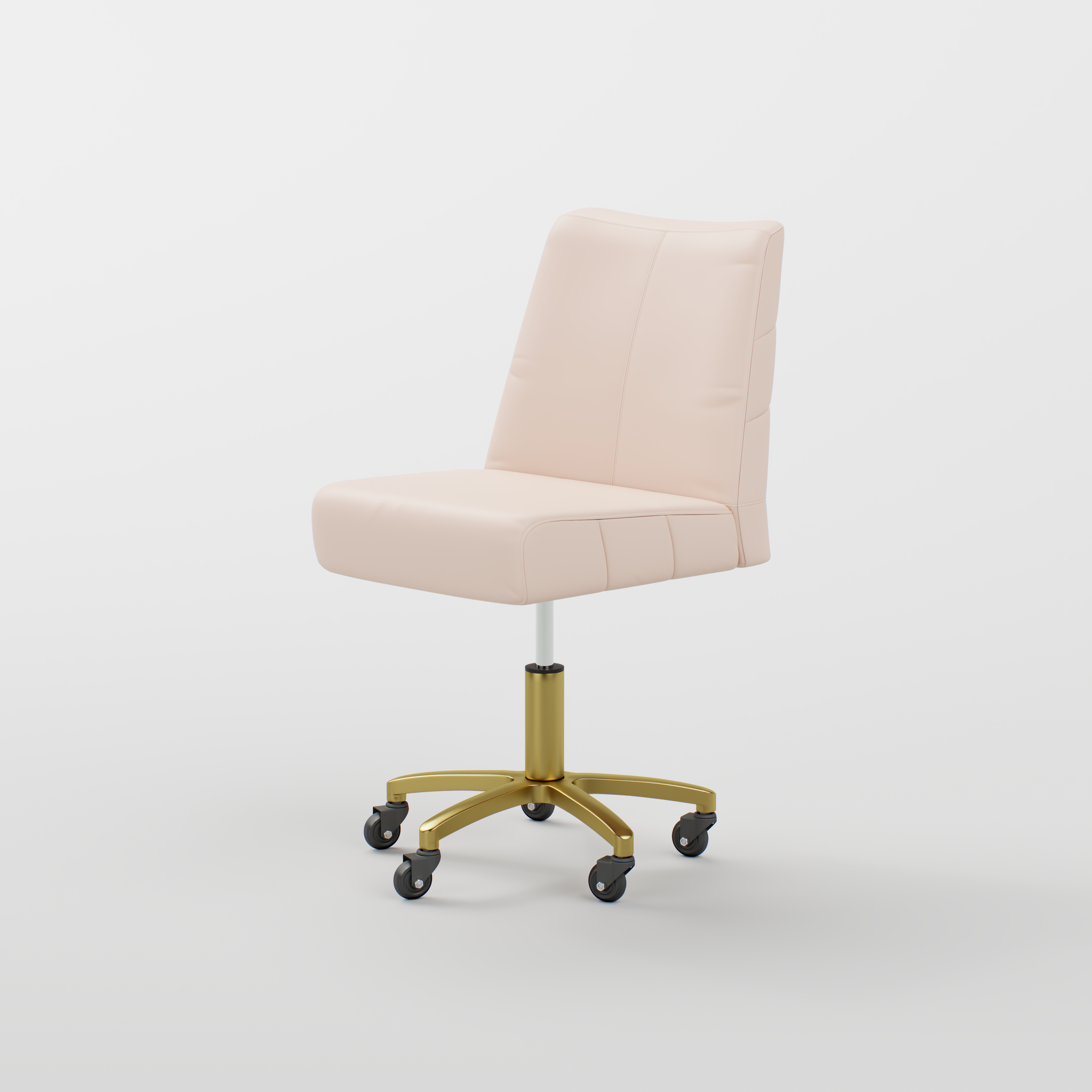 Pink leather stool with gold legs