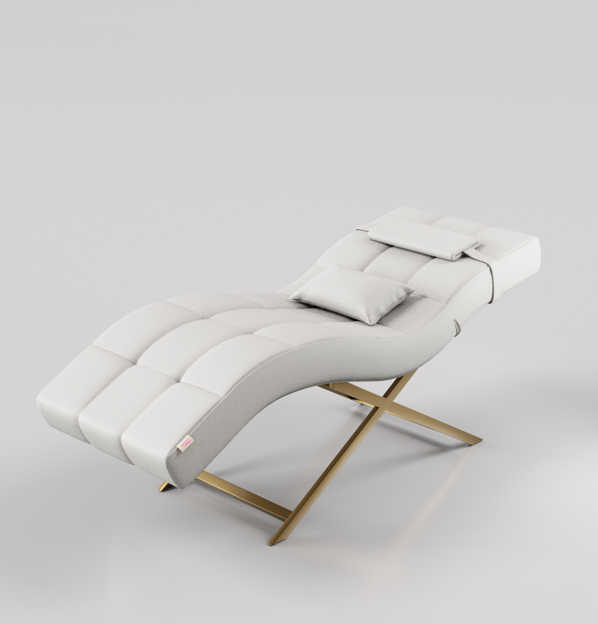 White and gold lash bed for salons