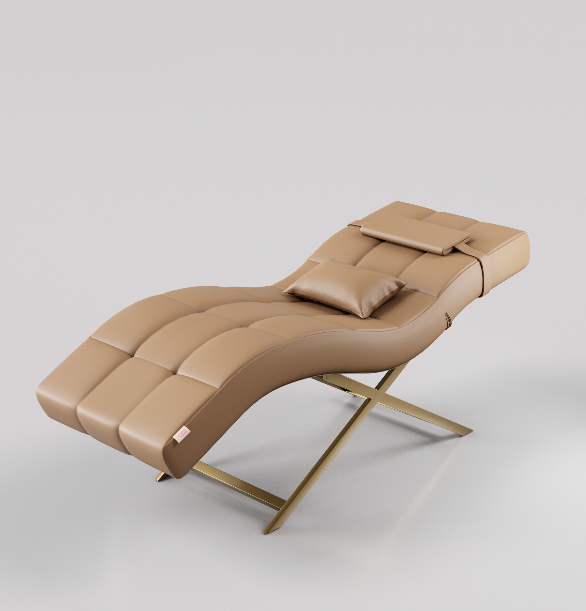 Rosabelle Lash Bed in Leather Brown and Cross base