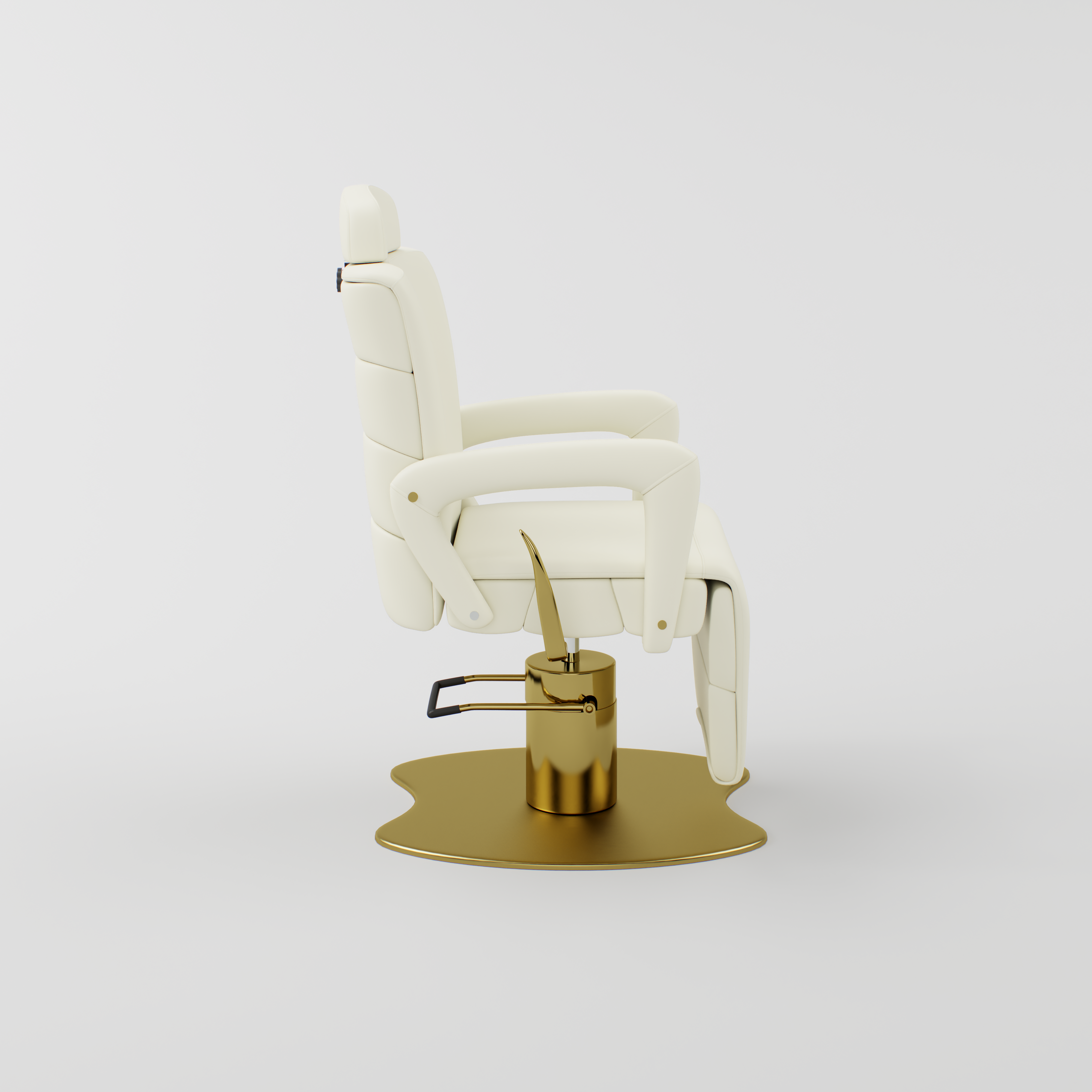 Highback salon chair in cream and gold