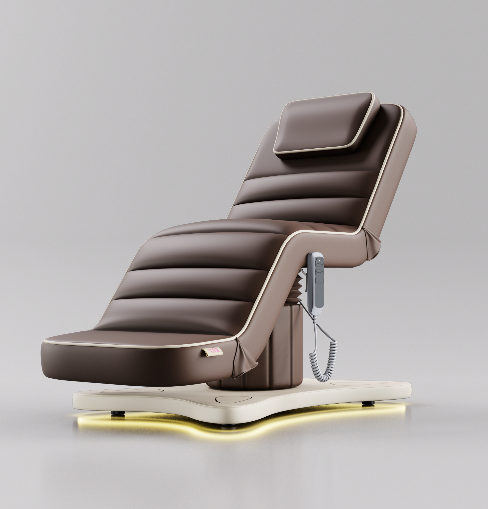3 motor bed in brown leather