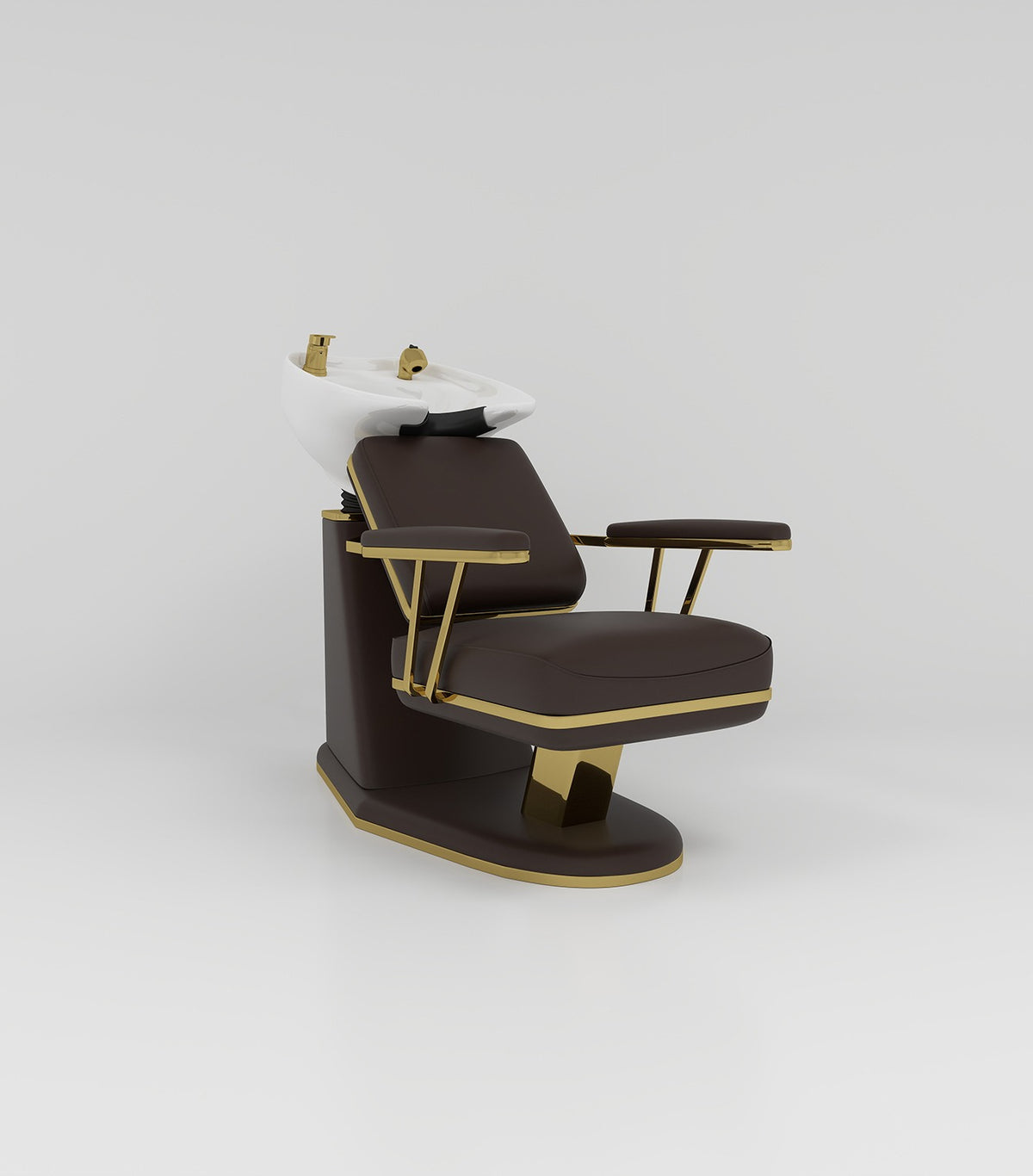 Hair Salon Backwash in Dark Brown Leather