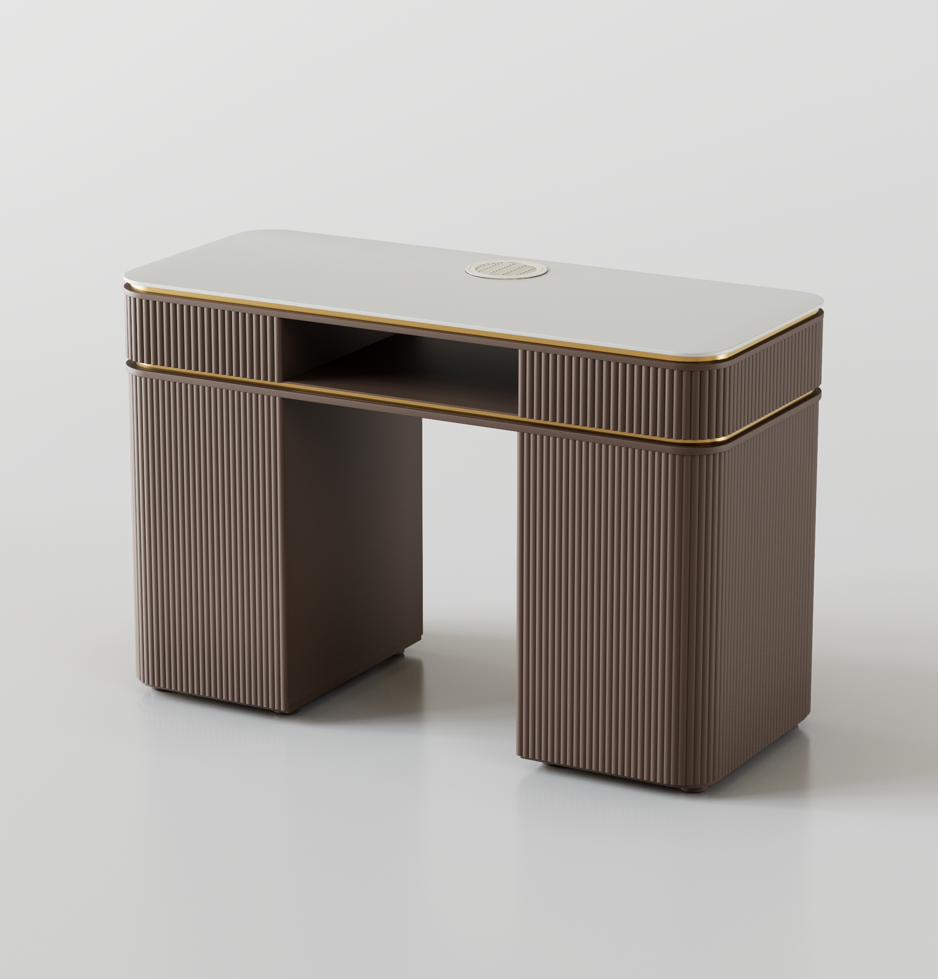 Dark brown nail desk for nail salons