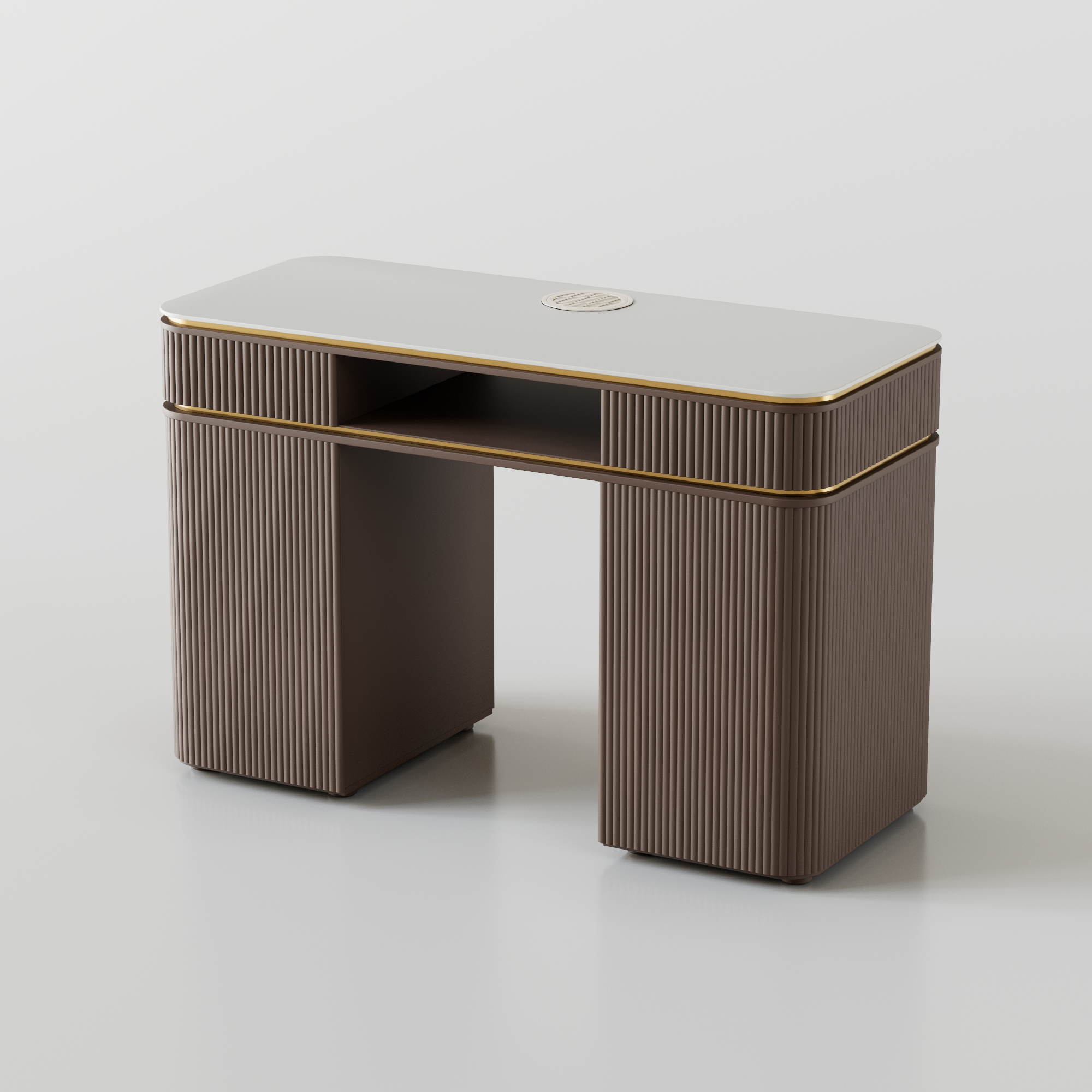 Dark brown nail desk for nail salons