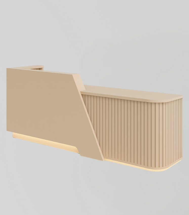 Reception Desk in Nude with LED Light