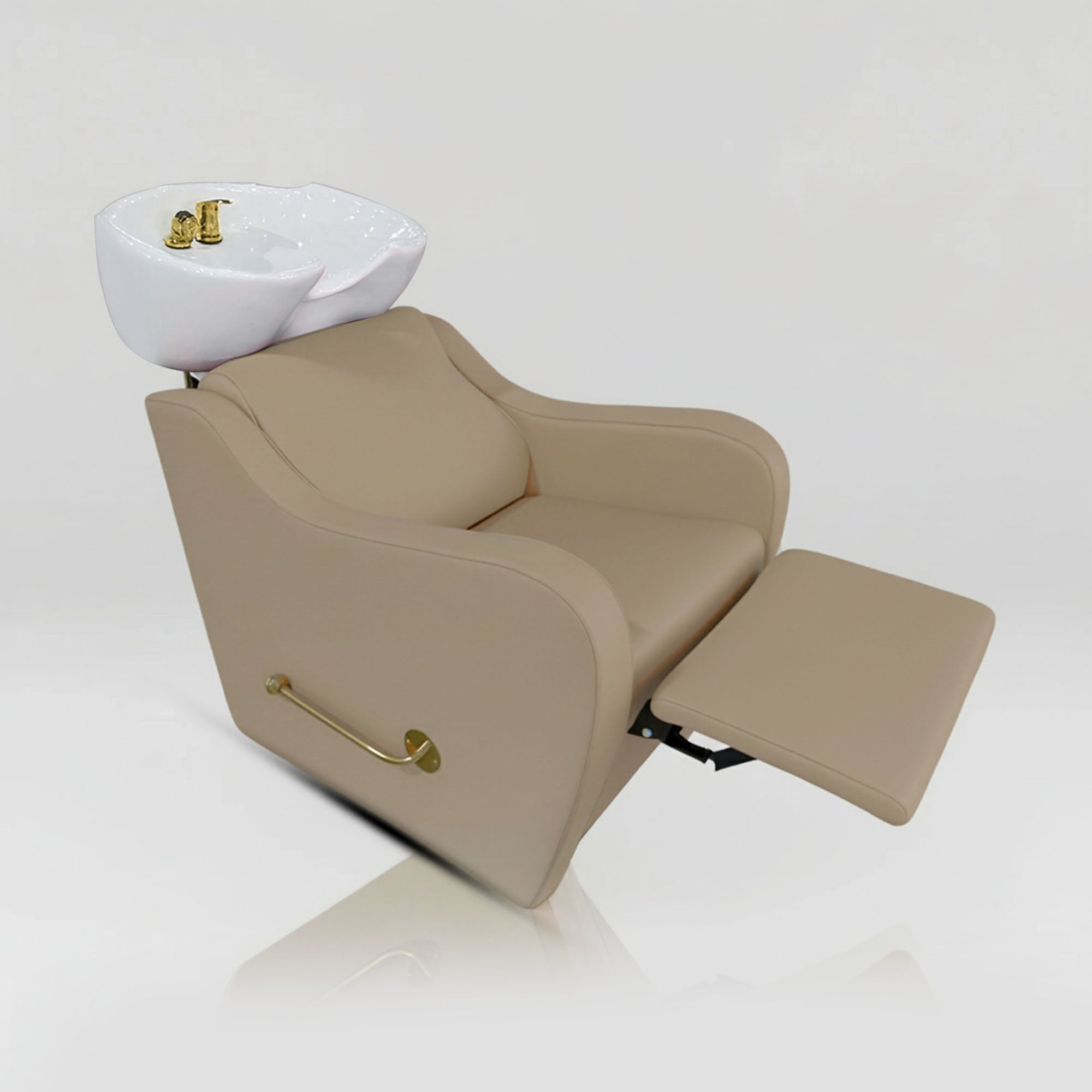 Hairdressing Shampoo Chair in Nude Vegan Leather