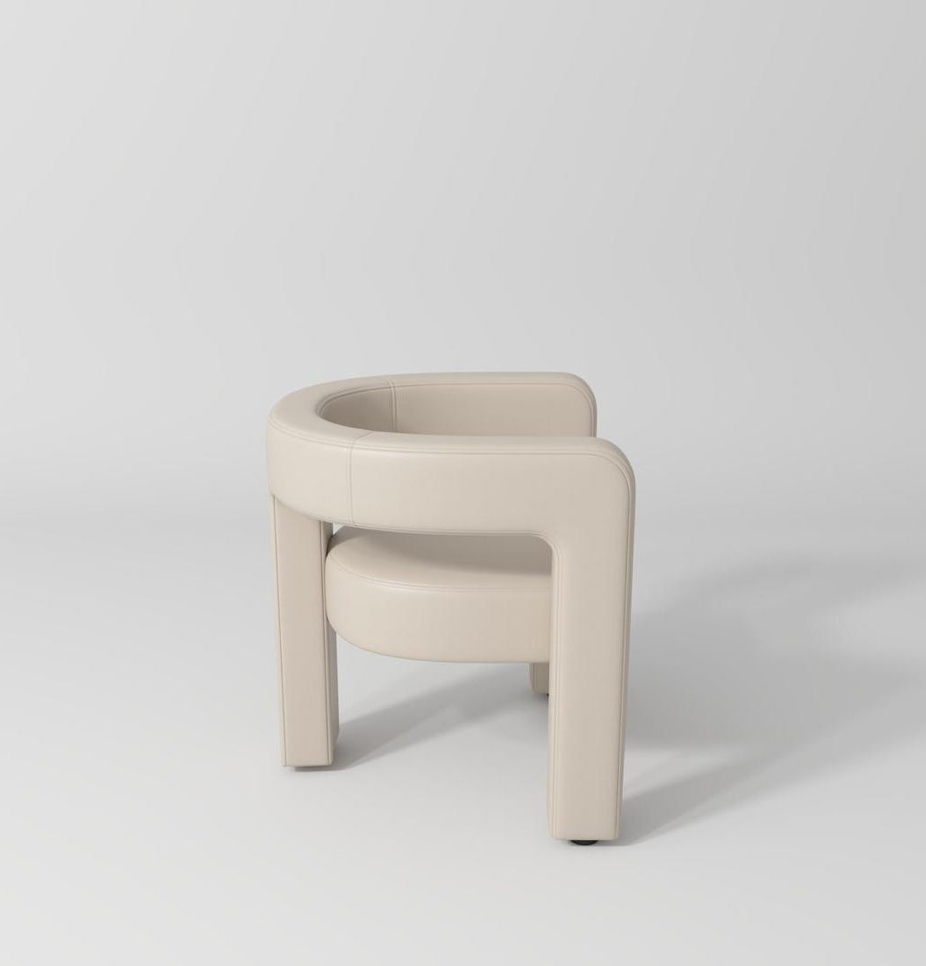 Nude Leather Nail Chair