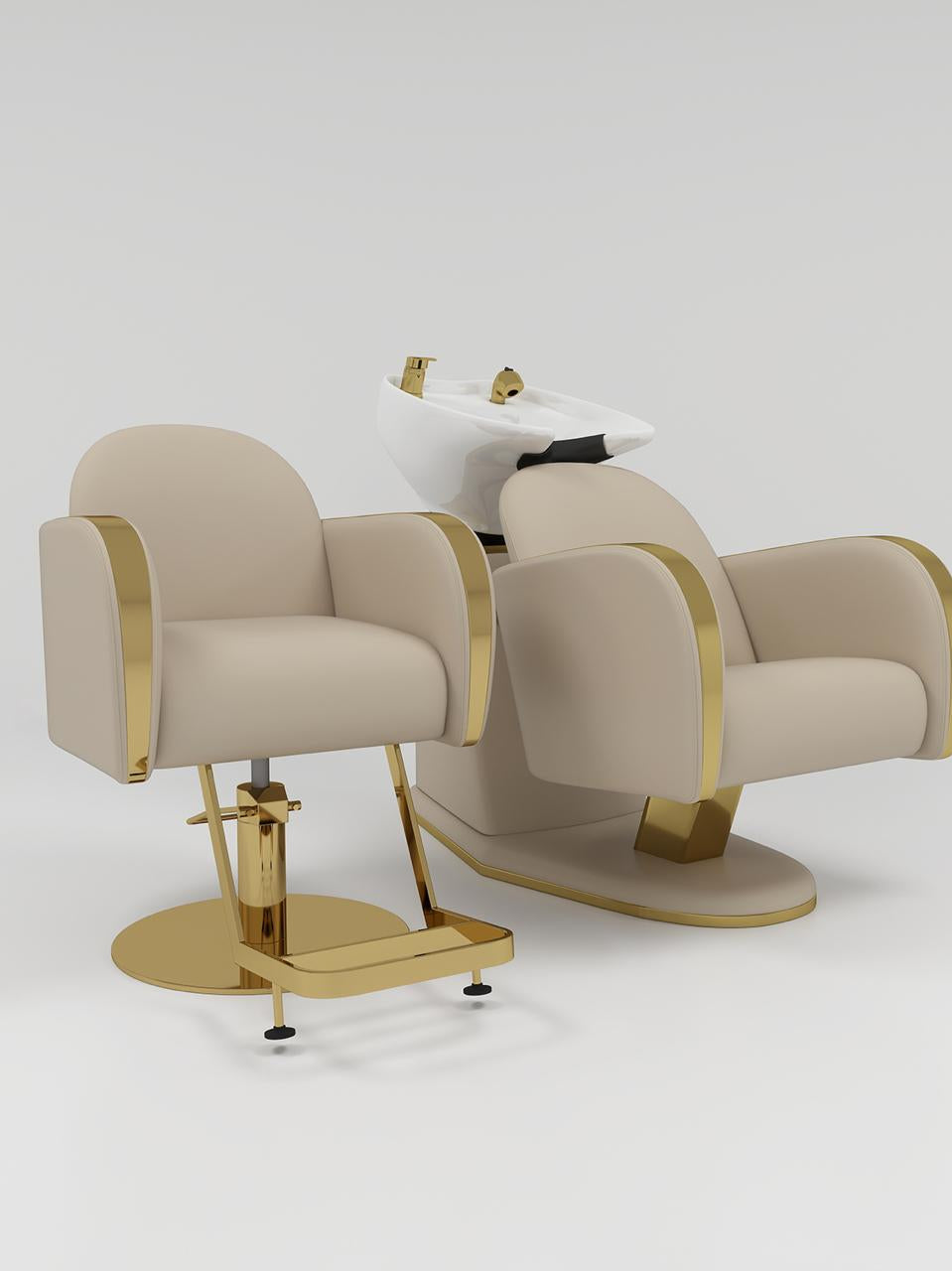 Nude and gold hair furniture set