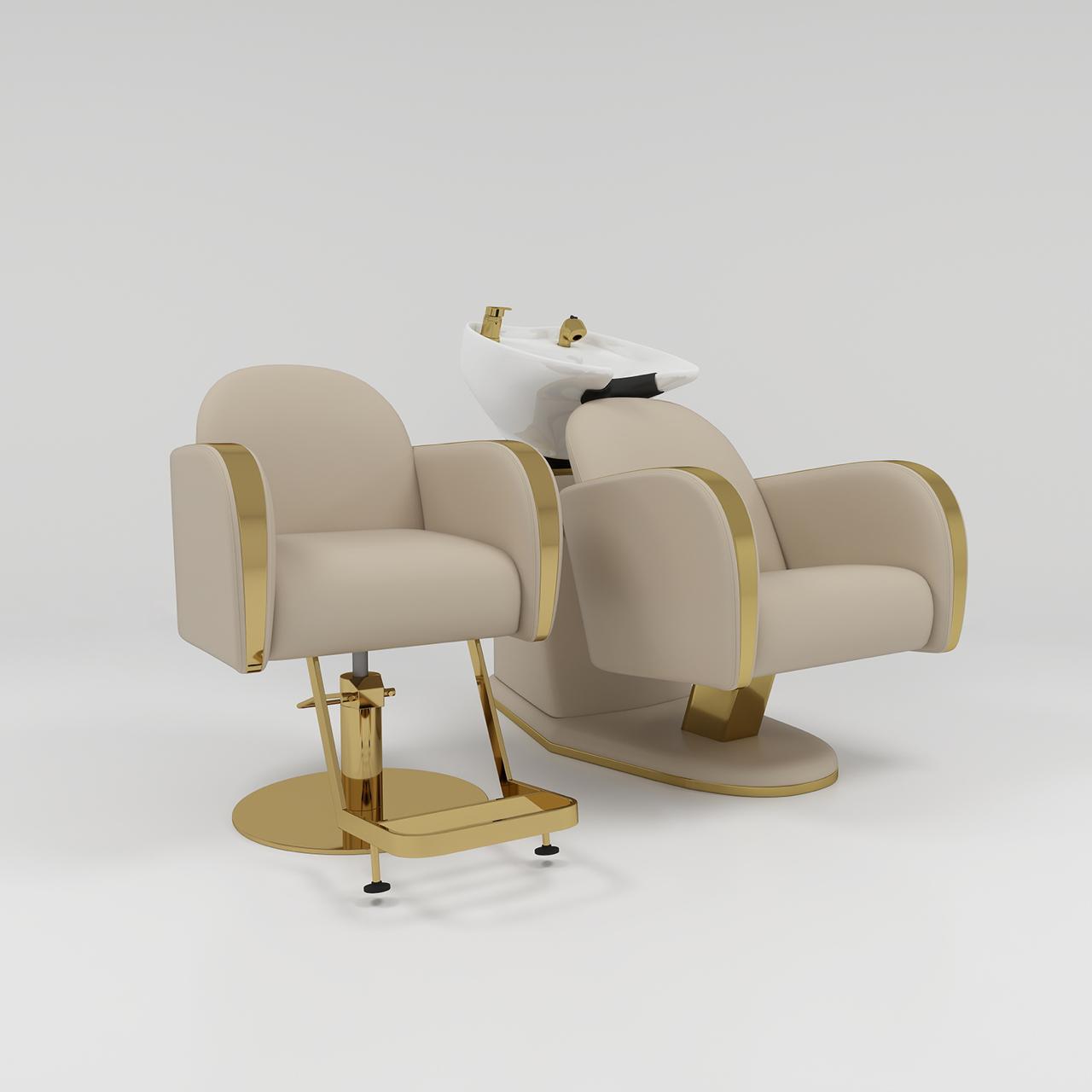 Nude and gold hair furniture set