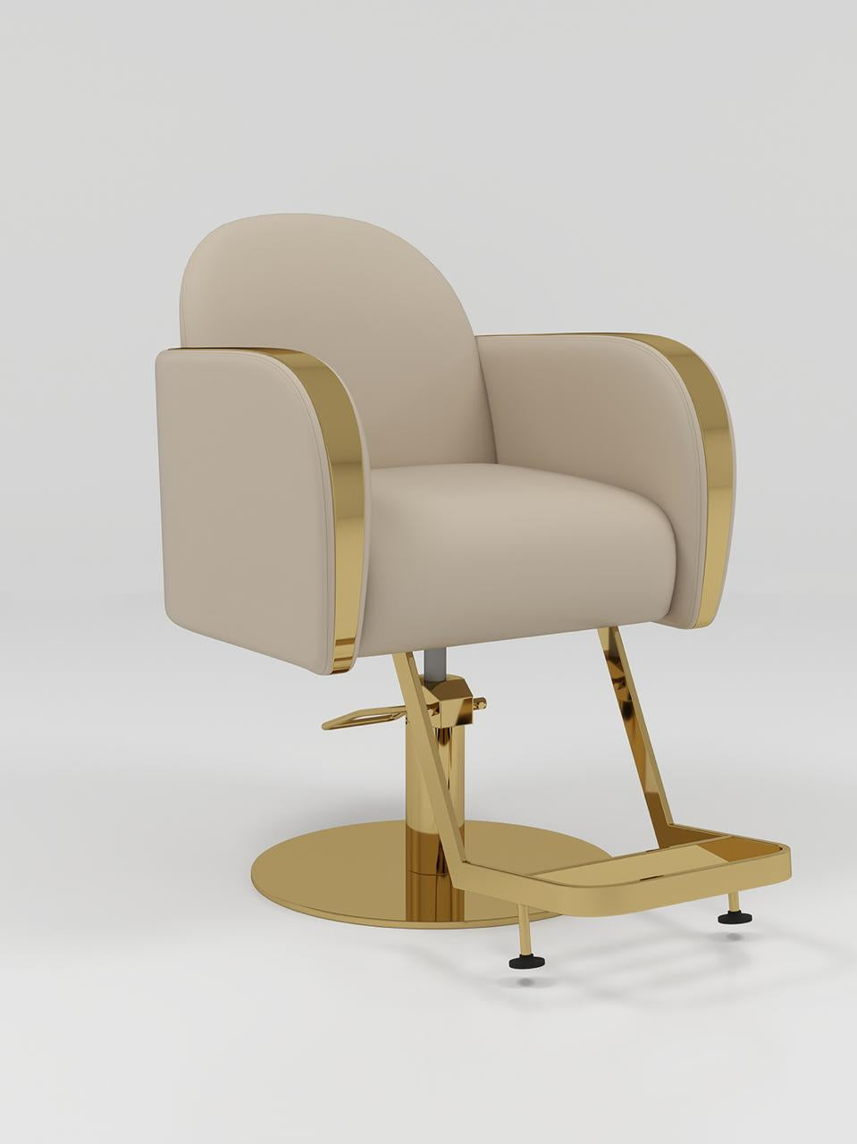 Nude and Gold Hair Chair with footrest