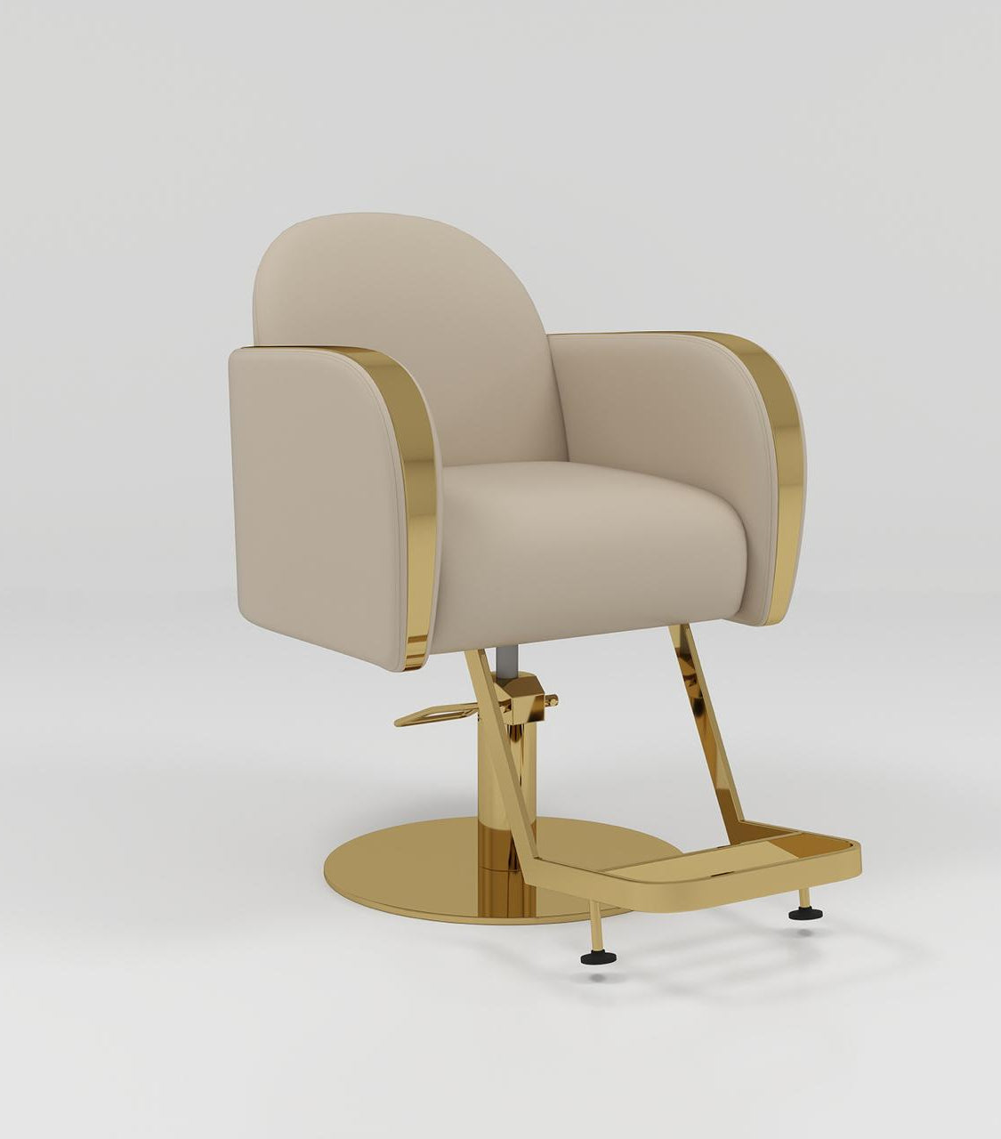 Nude and Gold Hair Chair with footrest