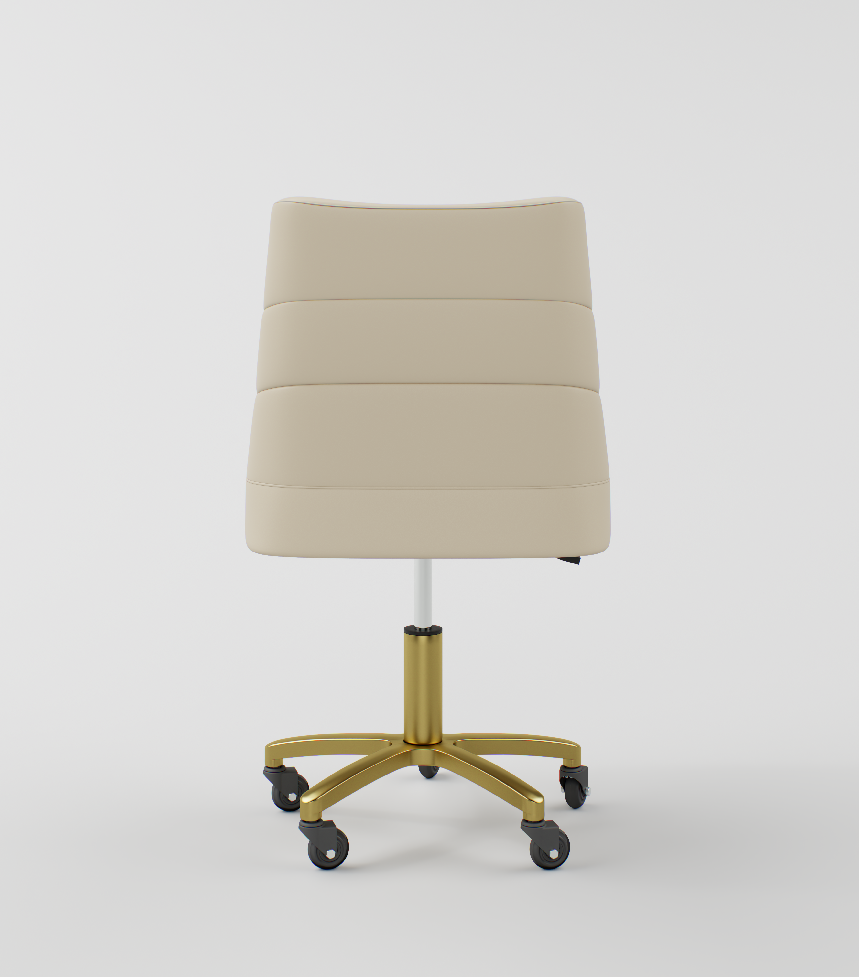 Stool in cream and gold with wheels