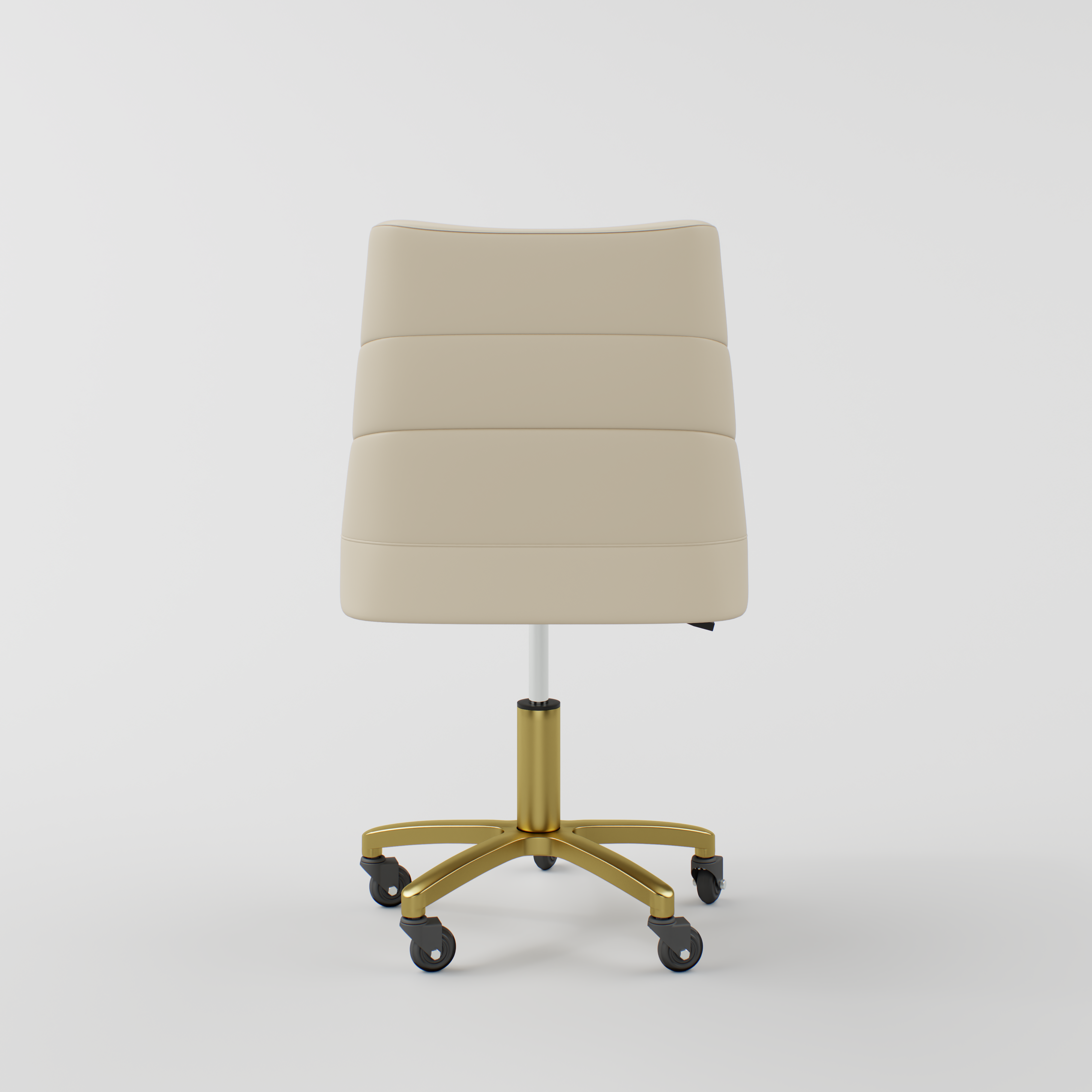 Stool in cream and gold with wheels