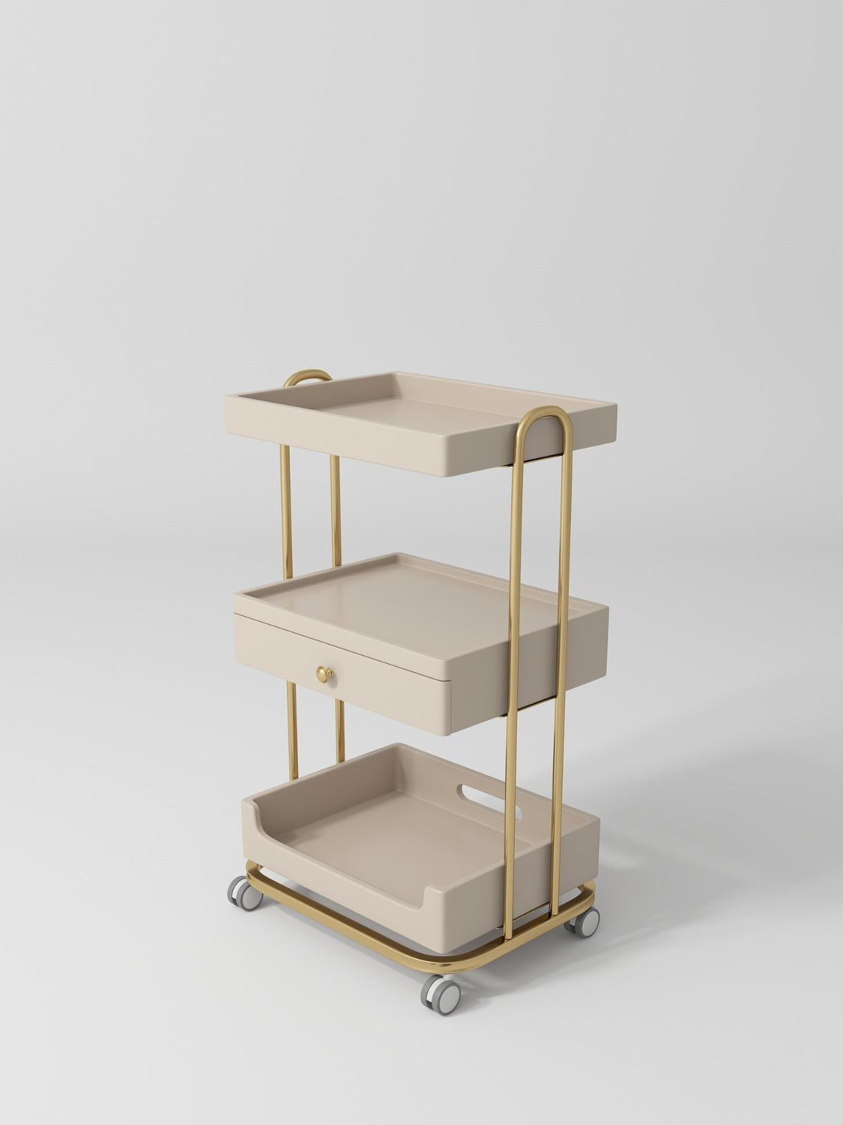Taupe Salon Beauty Trolley on wheels