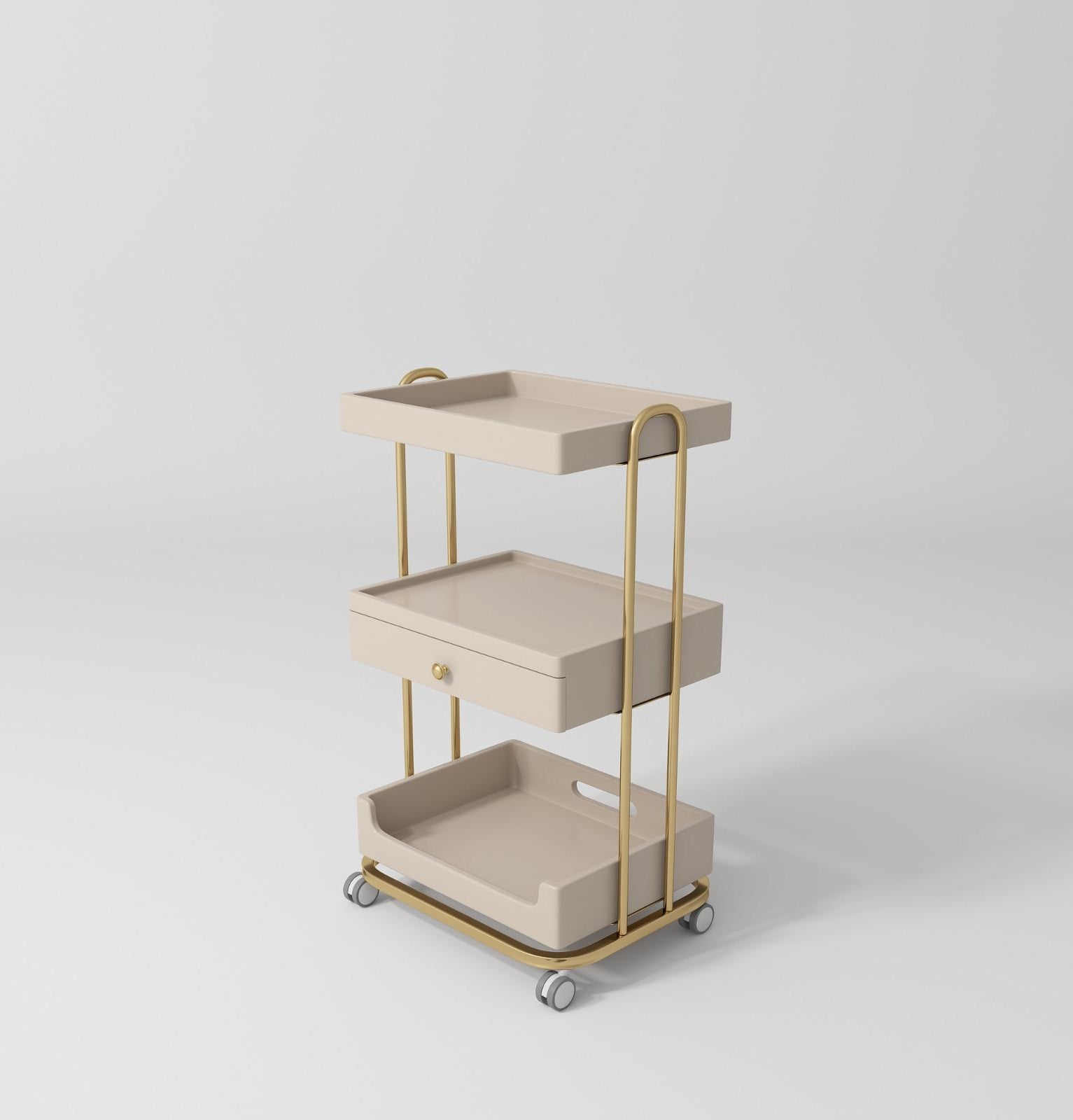 Taupe Salon Beauty Trolley on wheels