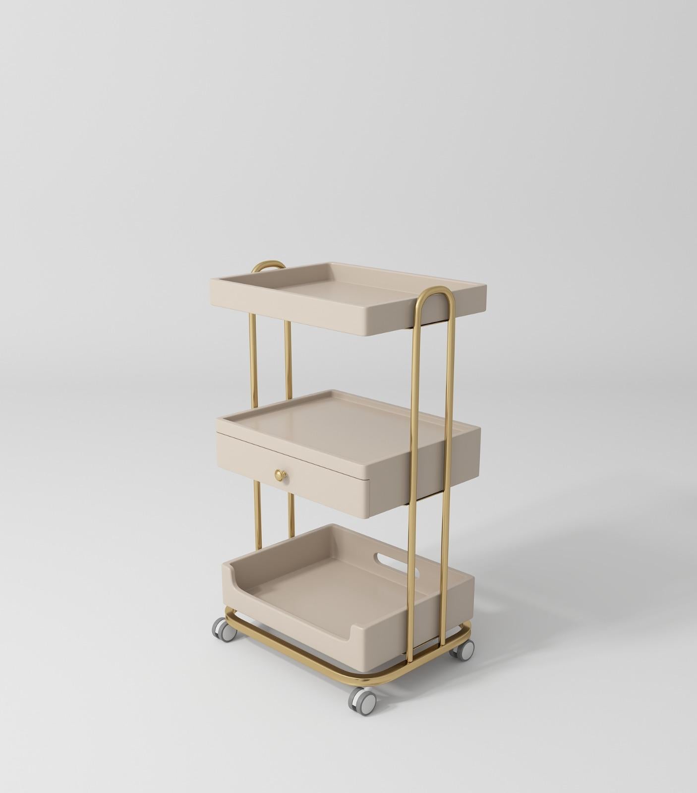 Taupe Salon Beauty Trolley on wheels