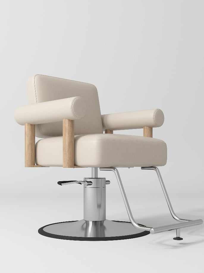 Hair Salon Chair in Nude and Silver