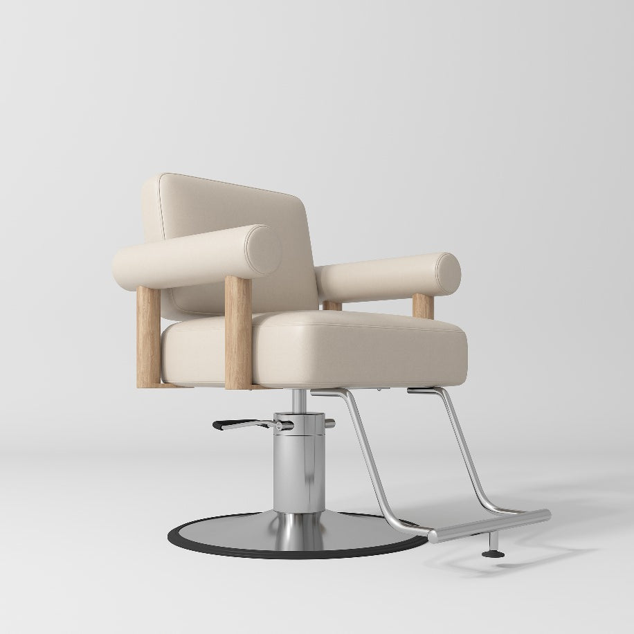 Hair Salon Chair in Nude and Silver