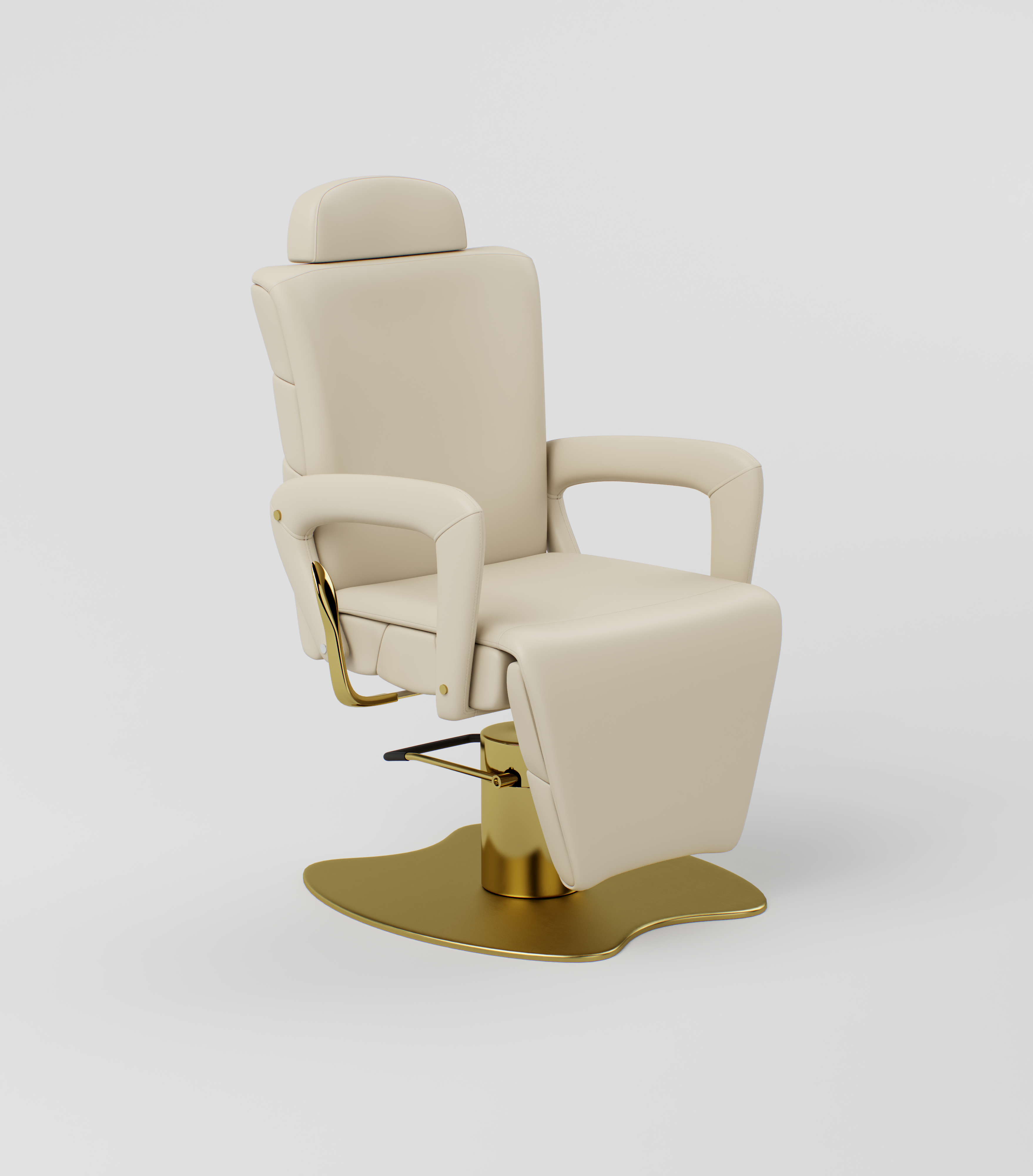Nude and gold eyebrow treatment chair with arms