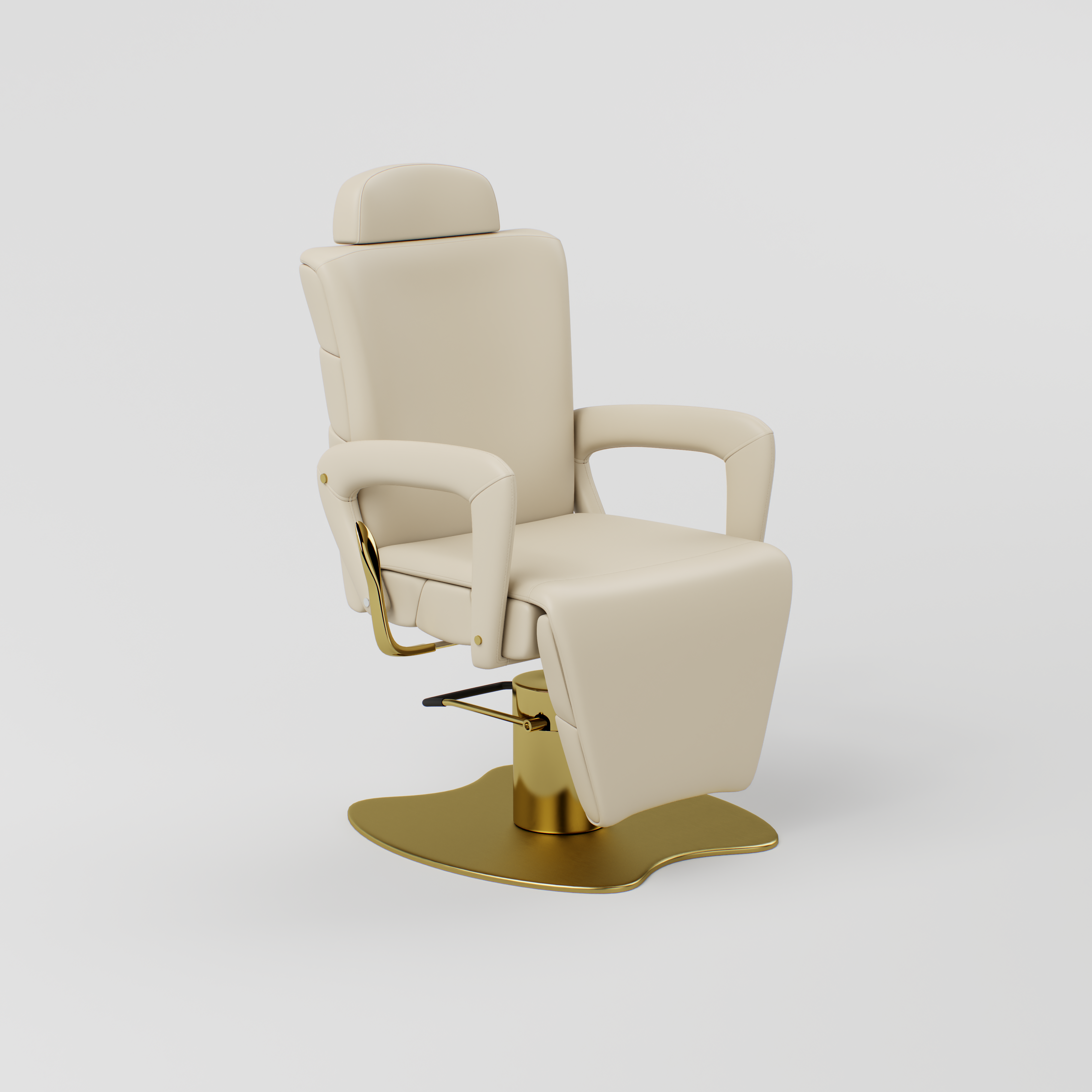 Nude and gold eyebrow treatment chair with arms