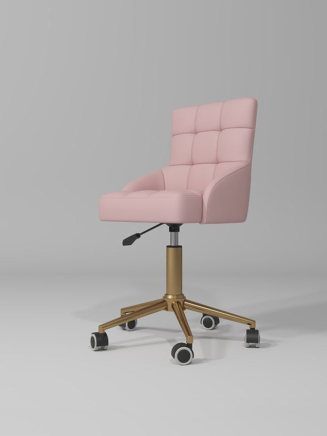 Pink beauty stool with high back