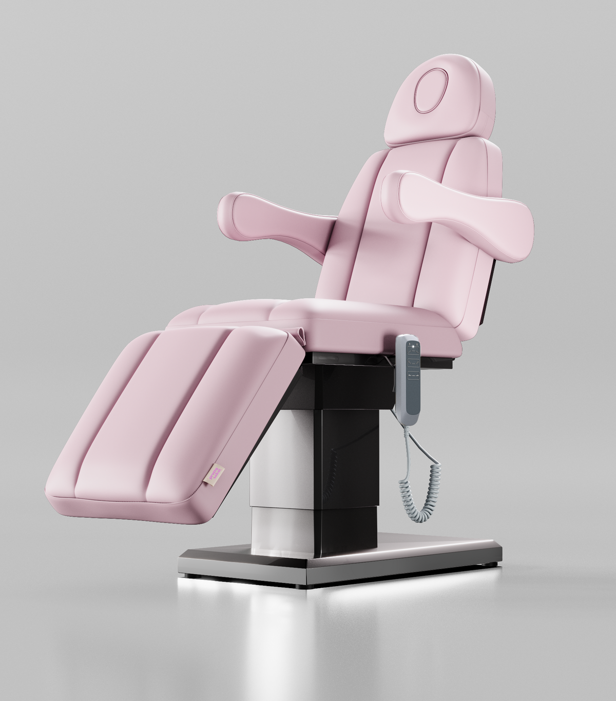 Luxury Pink Leather Bed with Chrome Base