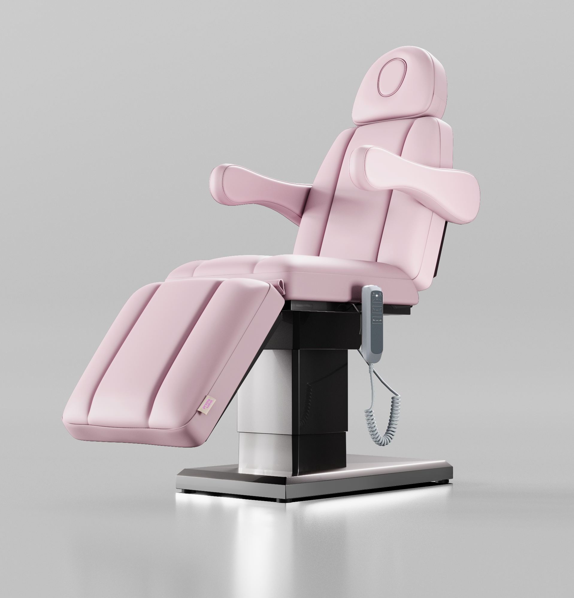 Luxury Pink Leather Bed with Chrome Base