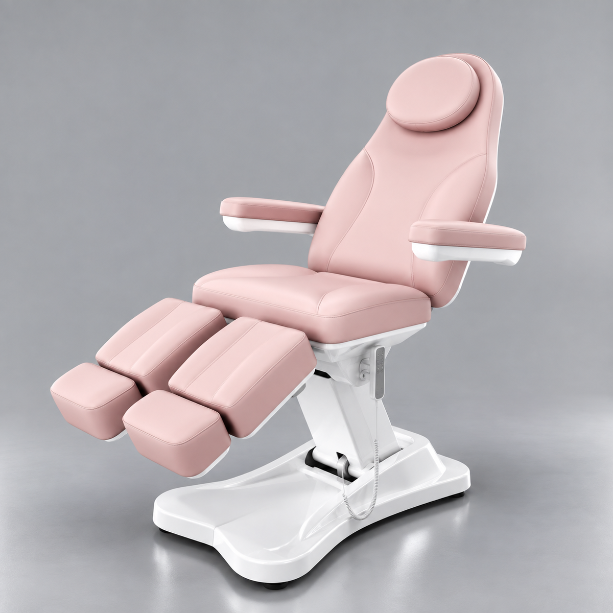 White and Pink Adjustable Examination Bed