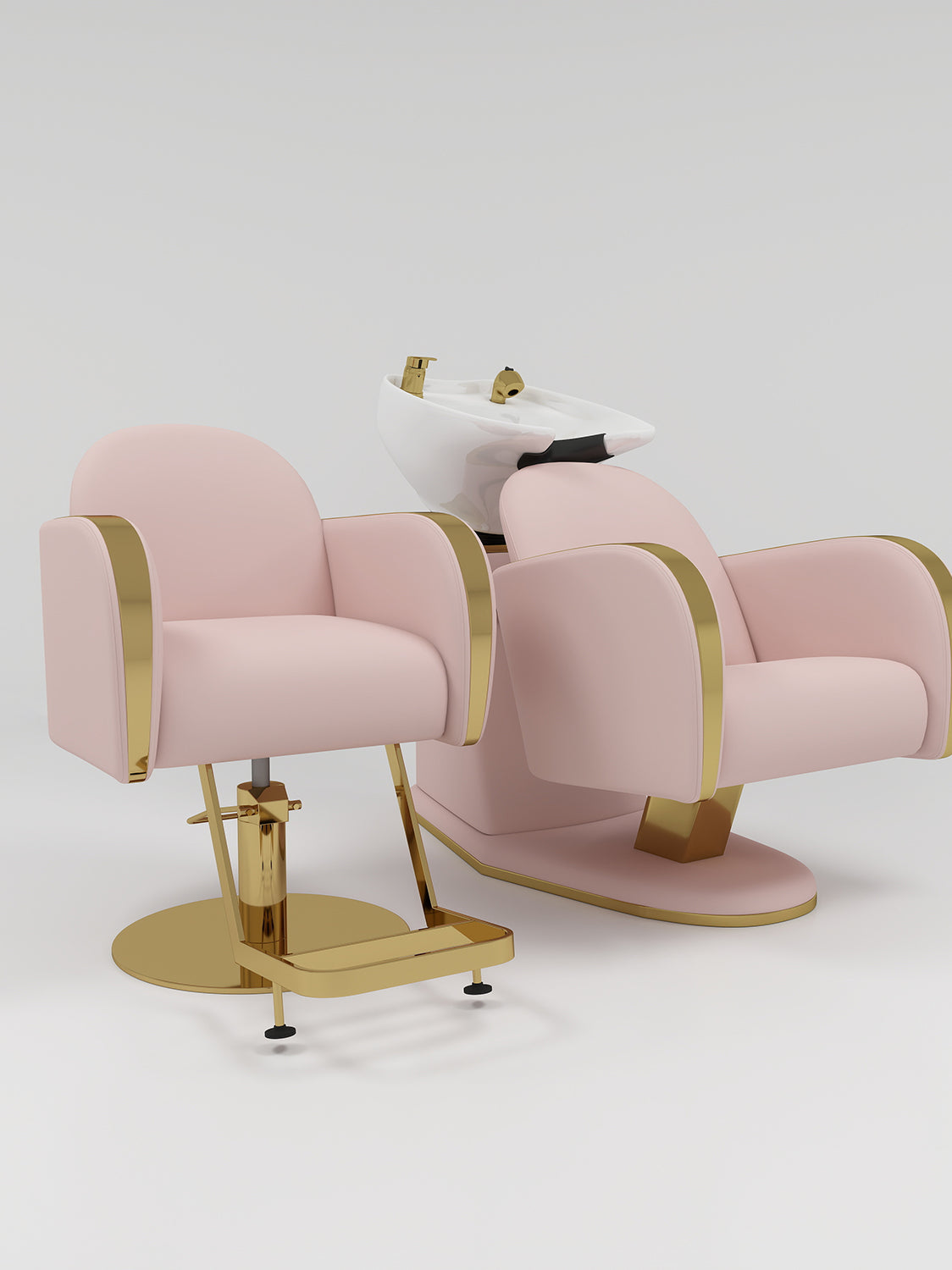 Salon Furniture Set in pink and gold