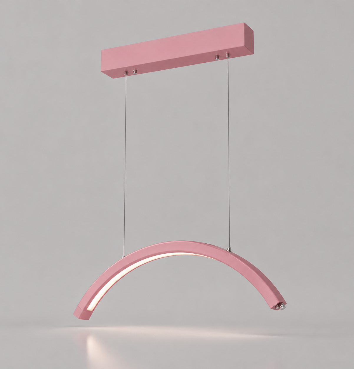 Pink LED salon hanging moonlight pendant with adjustable height and lighting