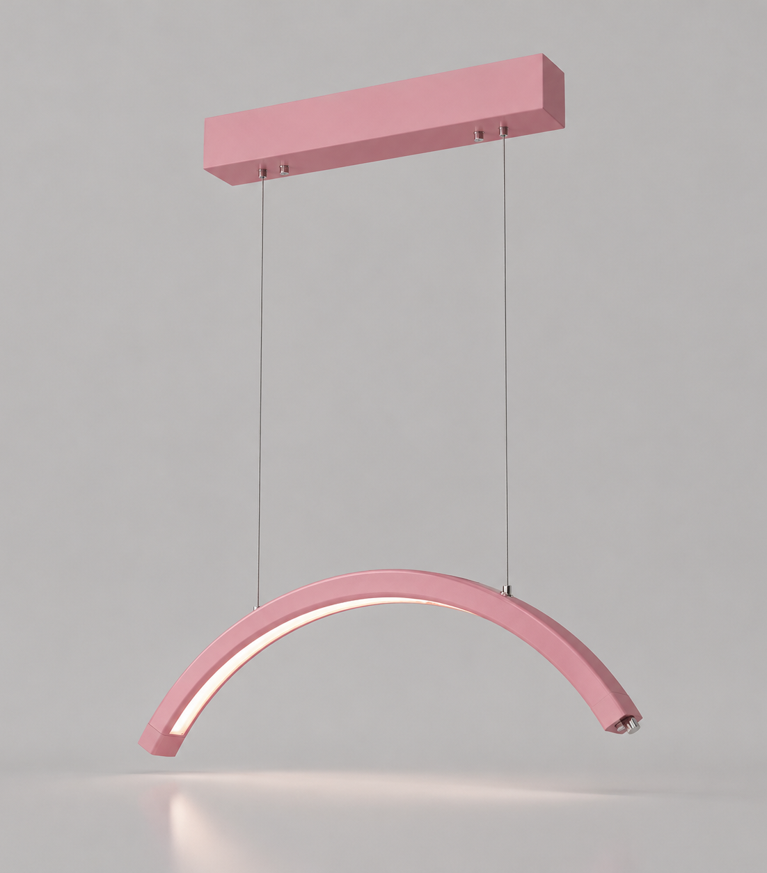 Pink LED salon hanging moonlight pendant with adjustable height and lighting