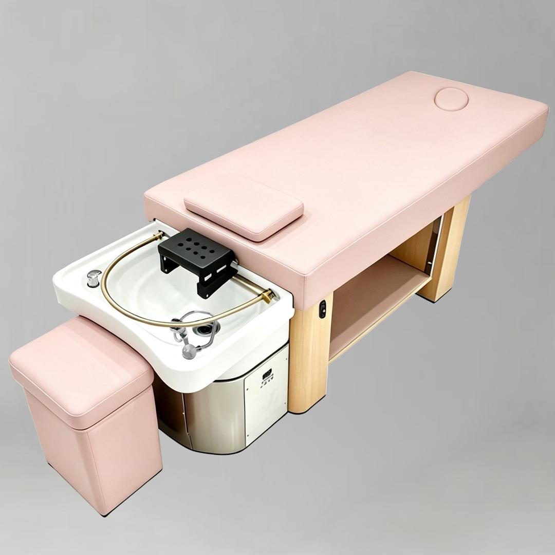 Japanese Head Spa with wooden Legs in pink