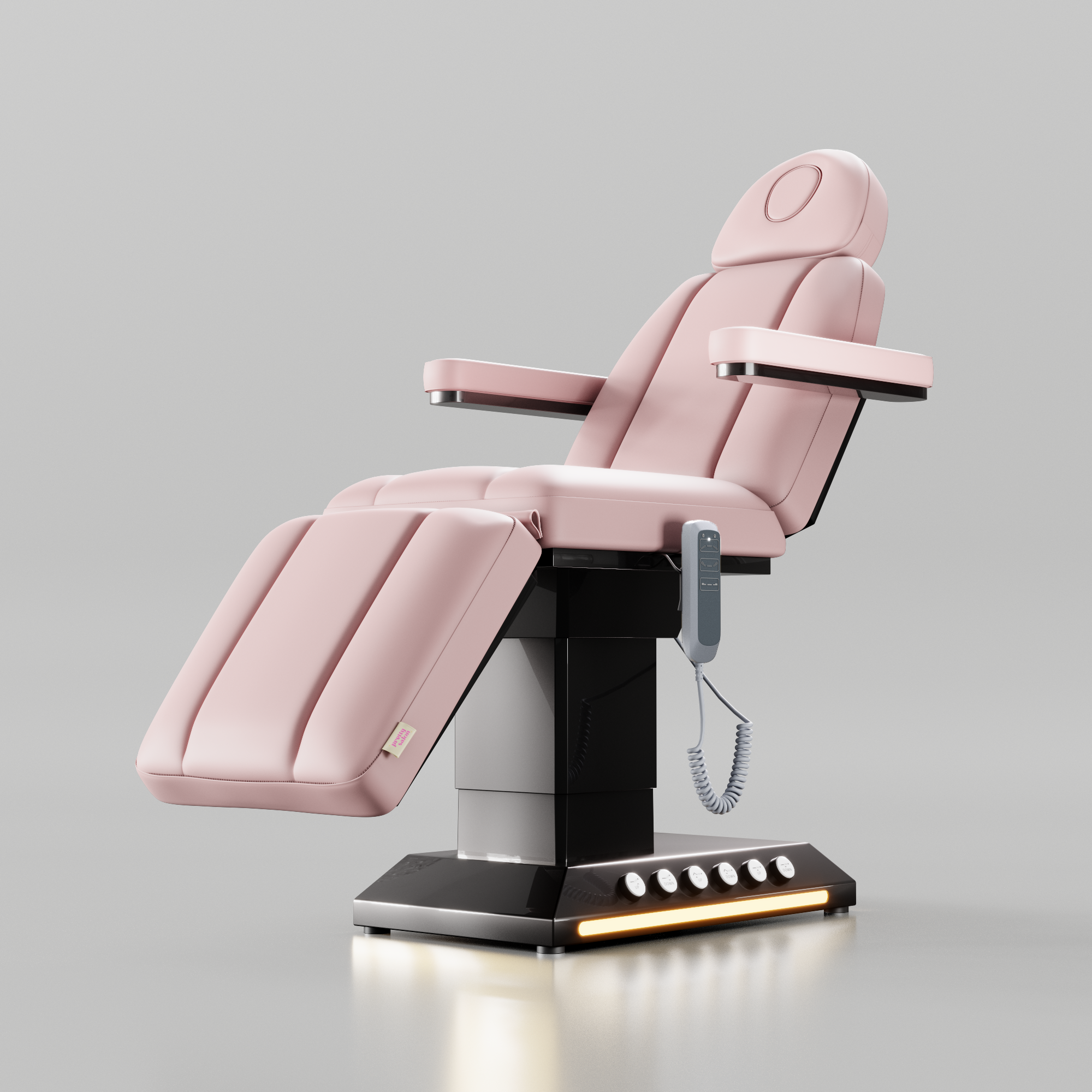 Adjustable Pink and Black Beauty Bed for Professionals