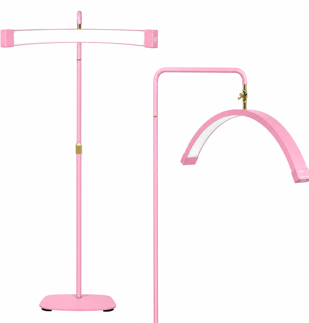 Side profile of the signature moonlight arch, designed to provide even illumination while reducing shadows during treatments.