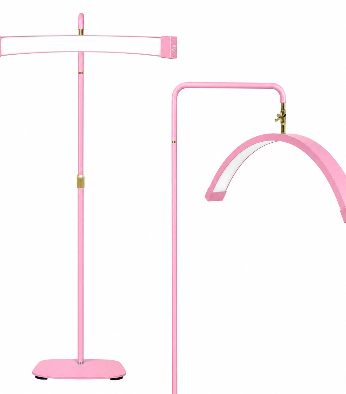 Side profile of the signature moonlight arch, designed to provide even illumination while reducing shadows during treatments.