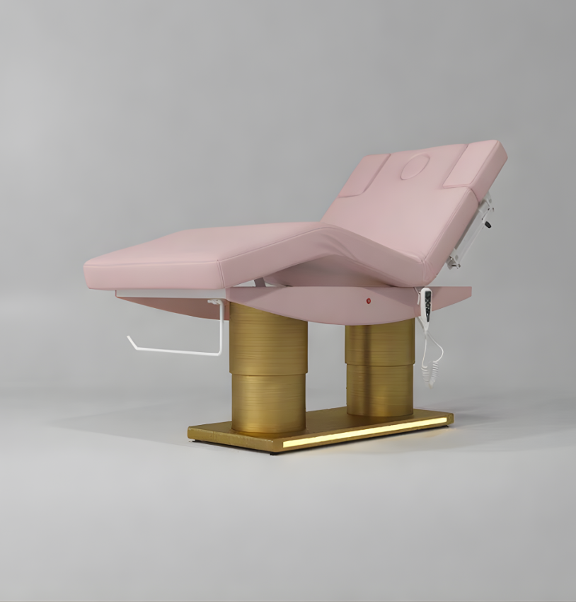 Pink Height Adjustable Base with LED light and Knee Lift