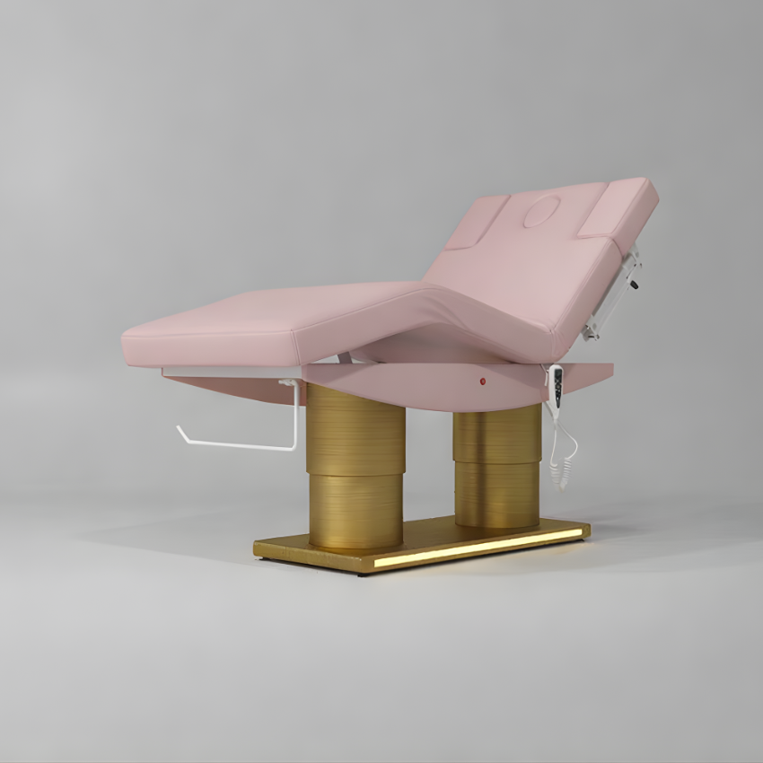 Pink Height Adjustable Base with LED light and Knee Lift