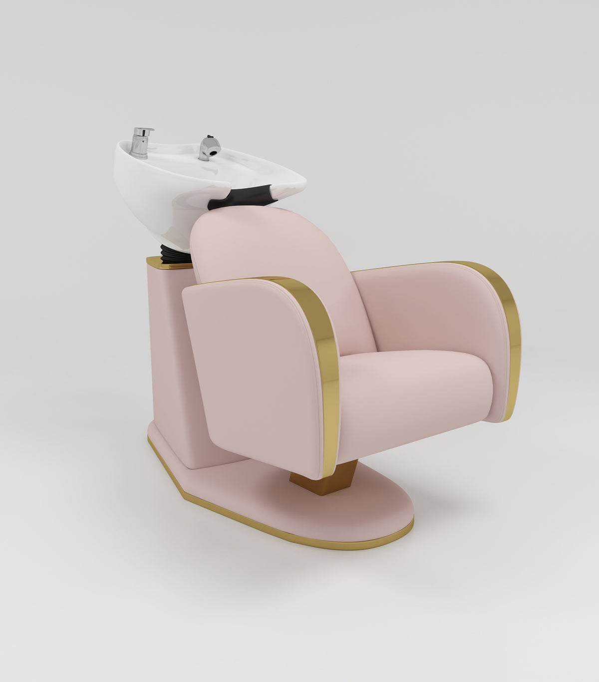 Modern Salon Shampoo Chair with Gold Arms