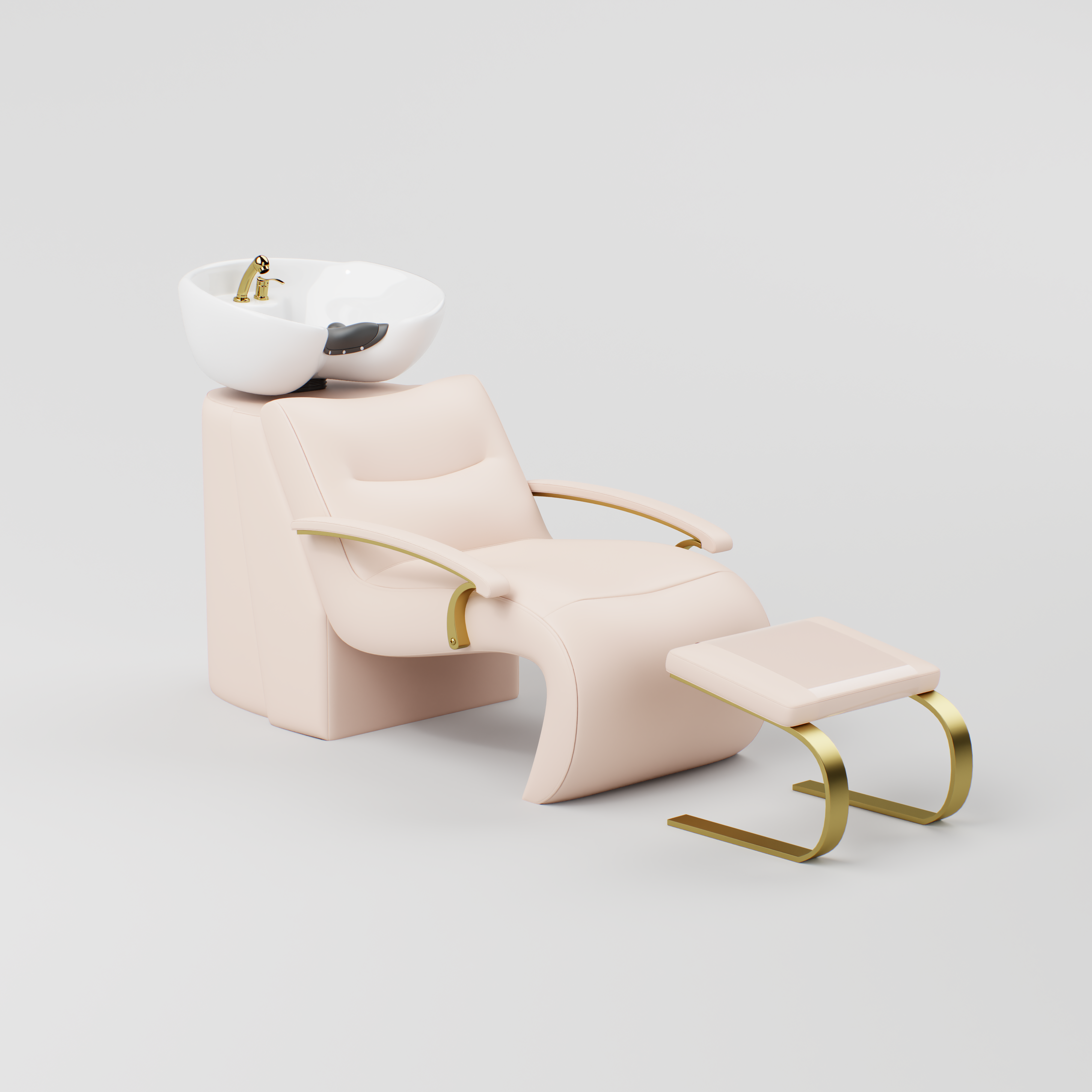 Luxury pink leather with gold accesories and footrest