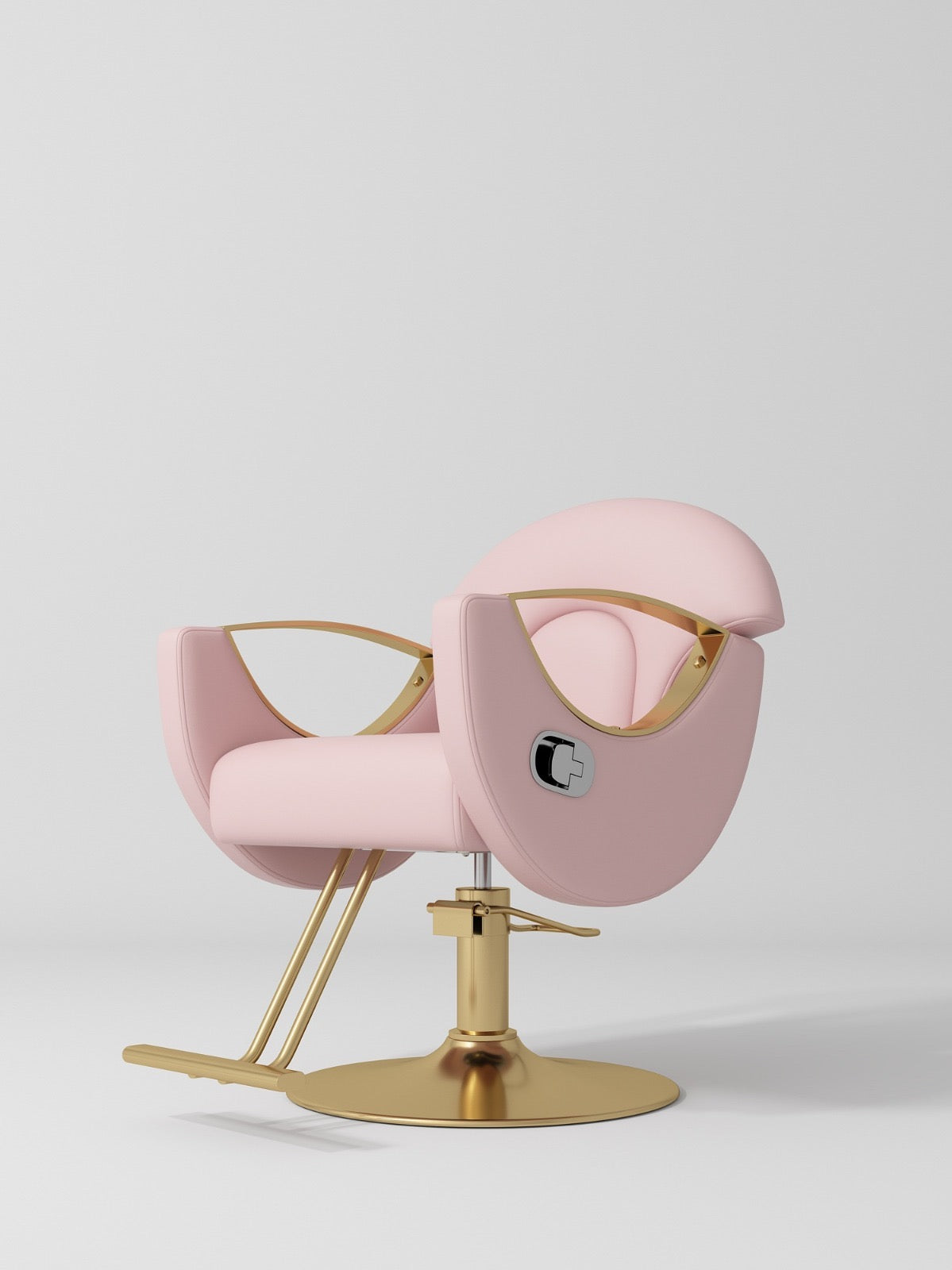 pink hair styling chair with foot pump
