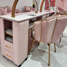 pink velvet double nail station