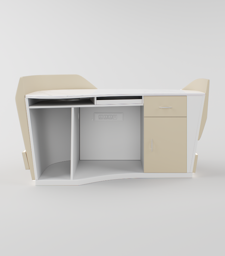 Rear view showing the Luciana's spacious workspace and storage.