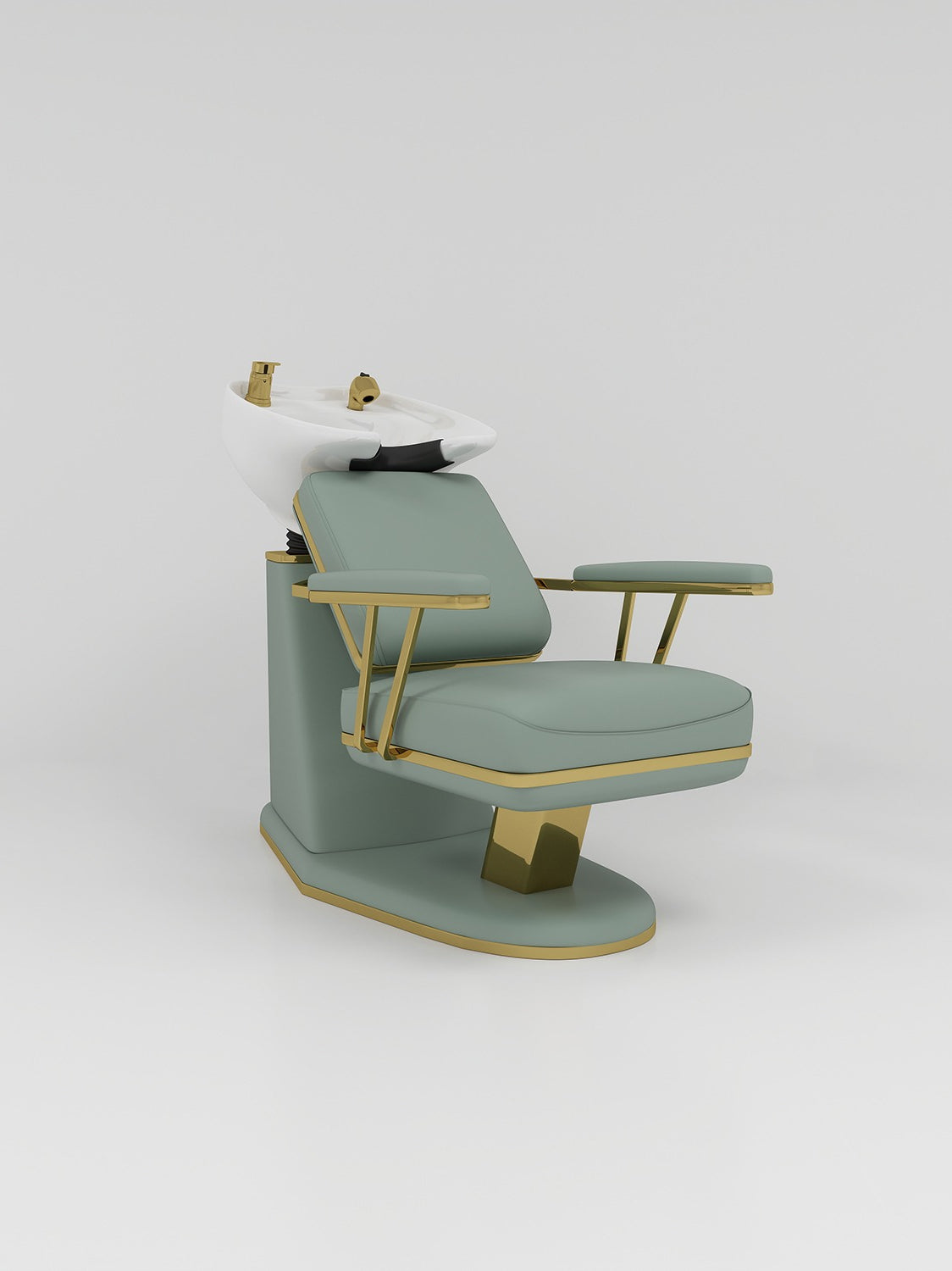 Square shaped backwash unit for hair salons