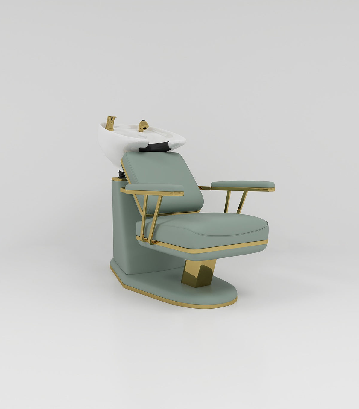 Square shaped backwash unit for hair salons