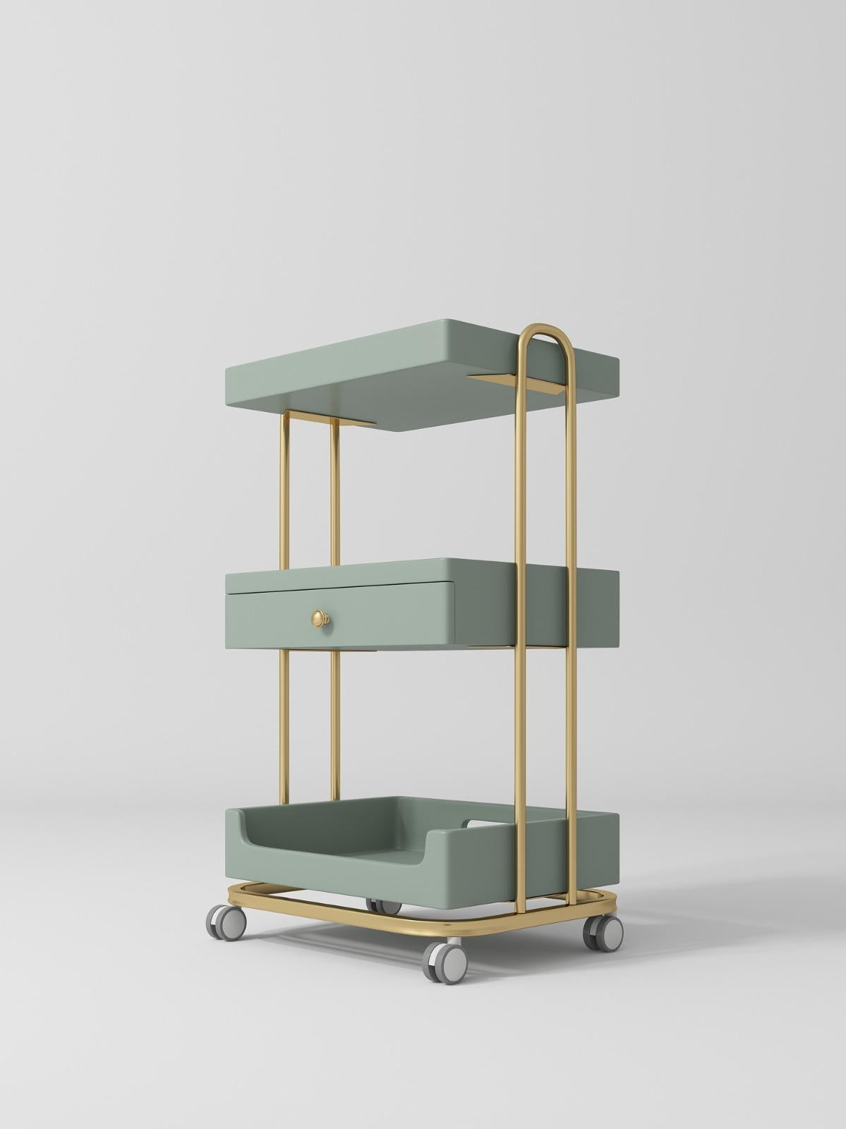Modern Green & Gold Salon Trolley